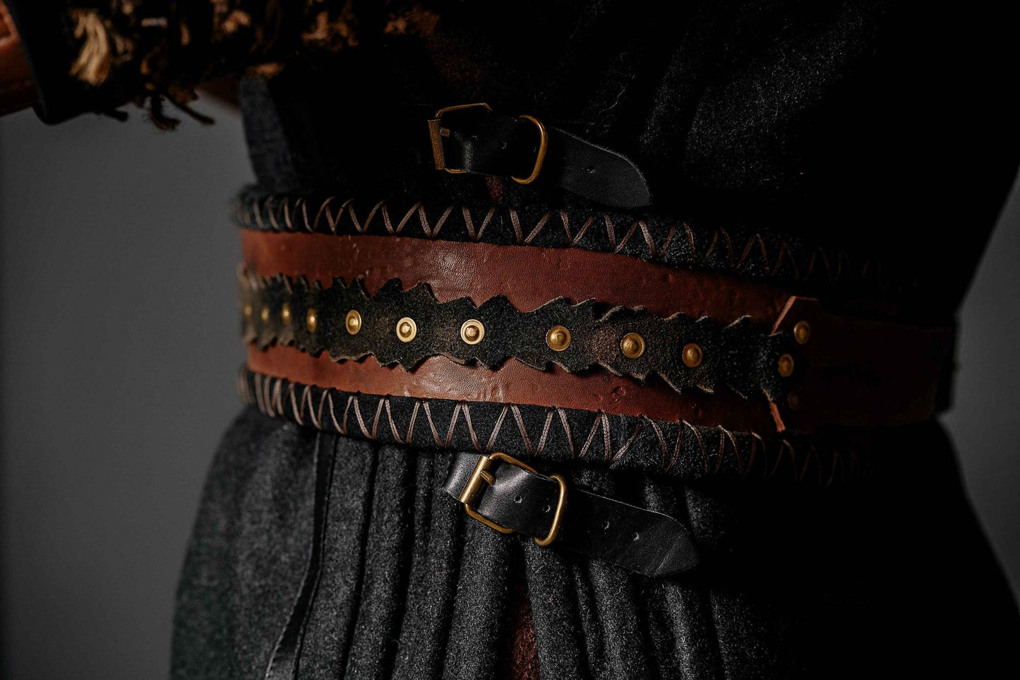 Ubbe leather wide belt - SokolArmory