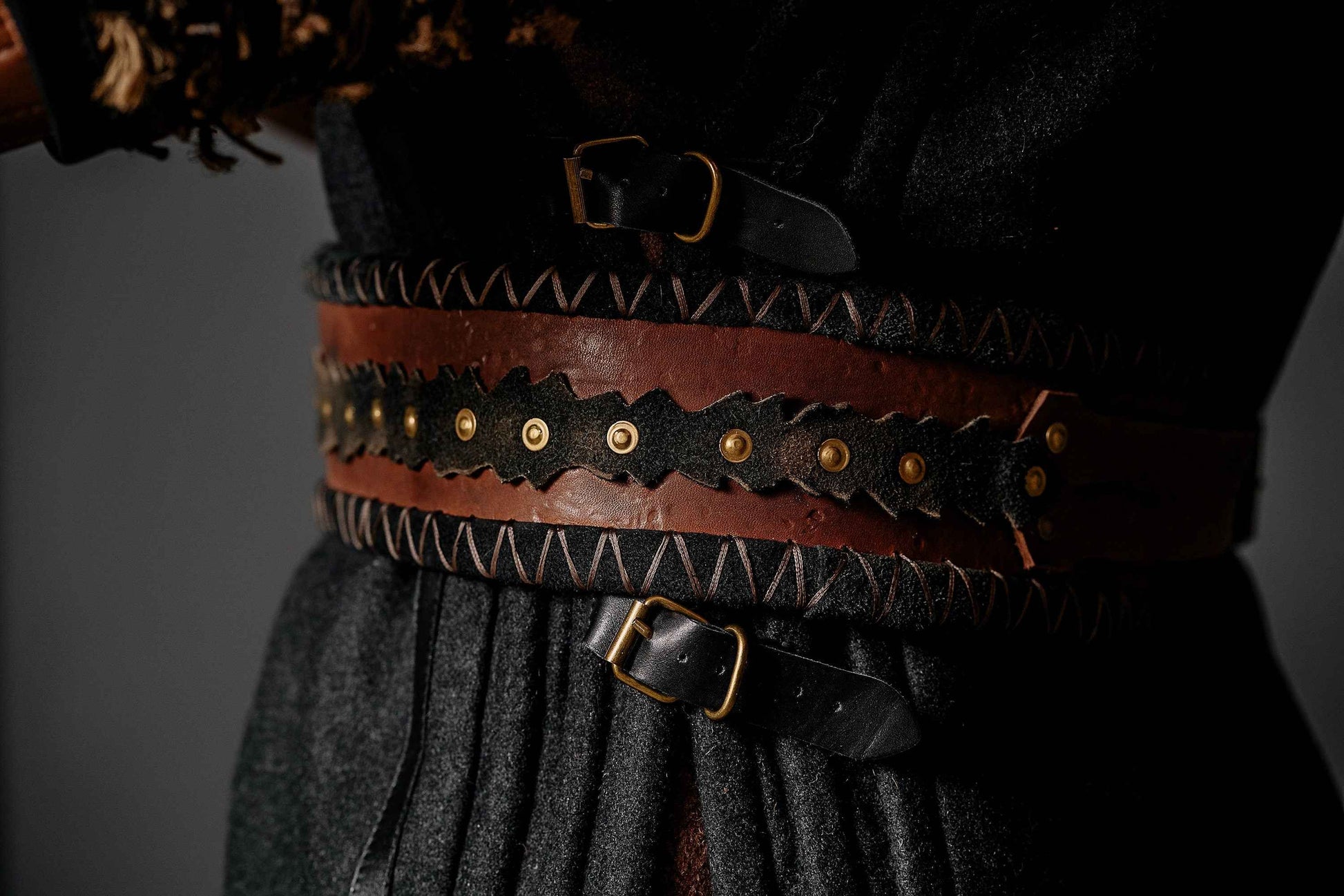Ubbe leather wide belt - SokolArmory