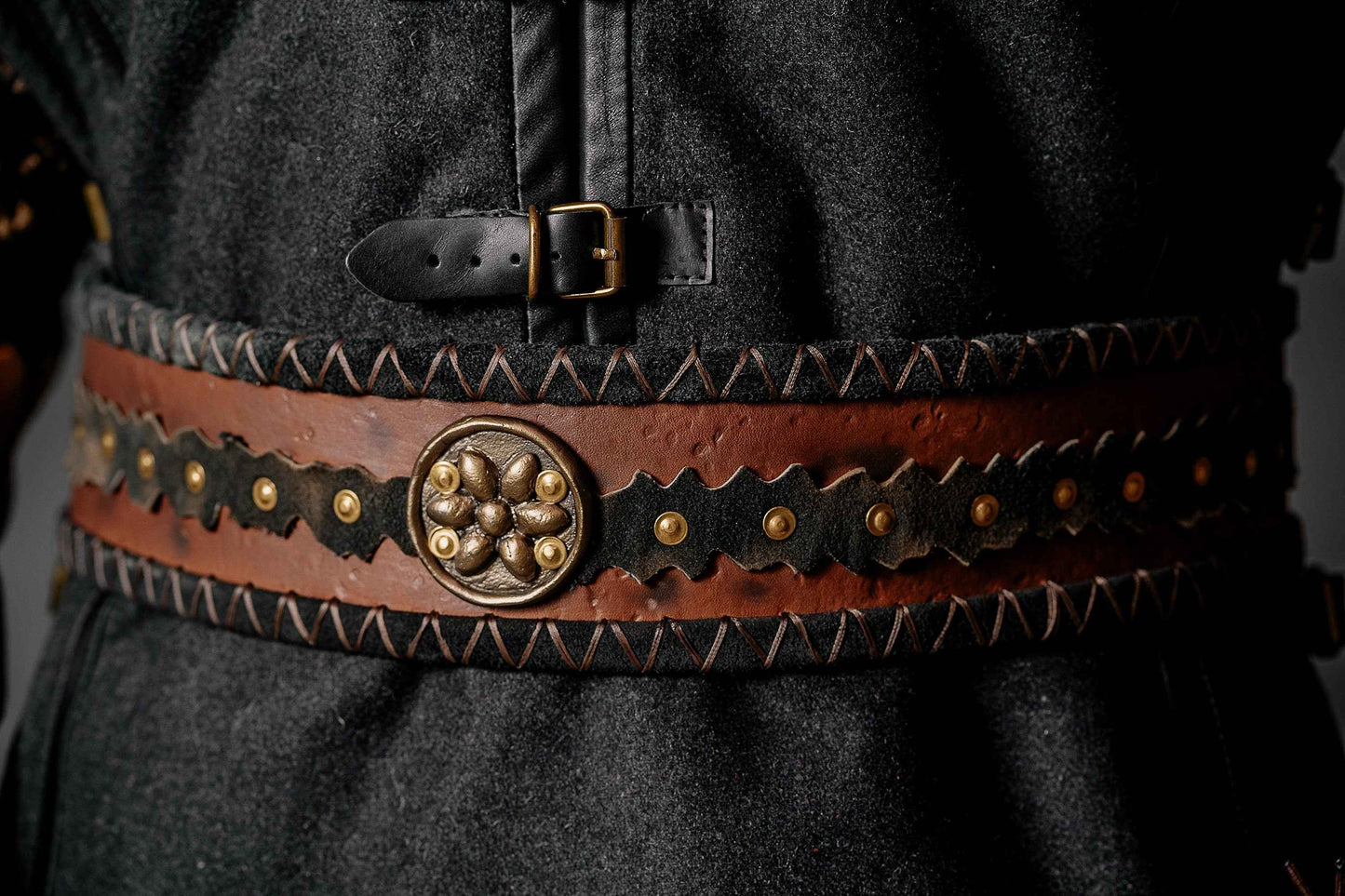 Ubbe leather wide belt - SokolArmory