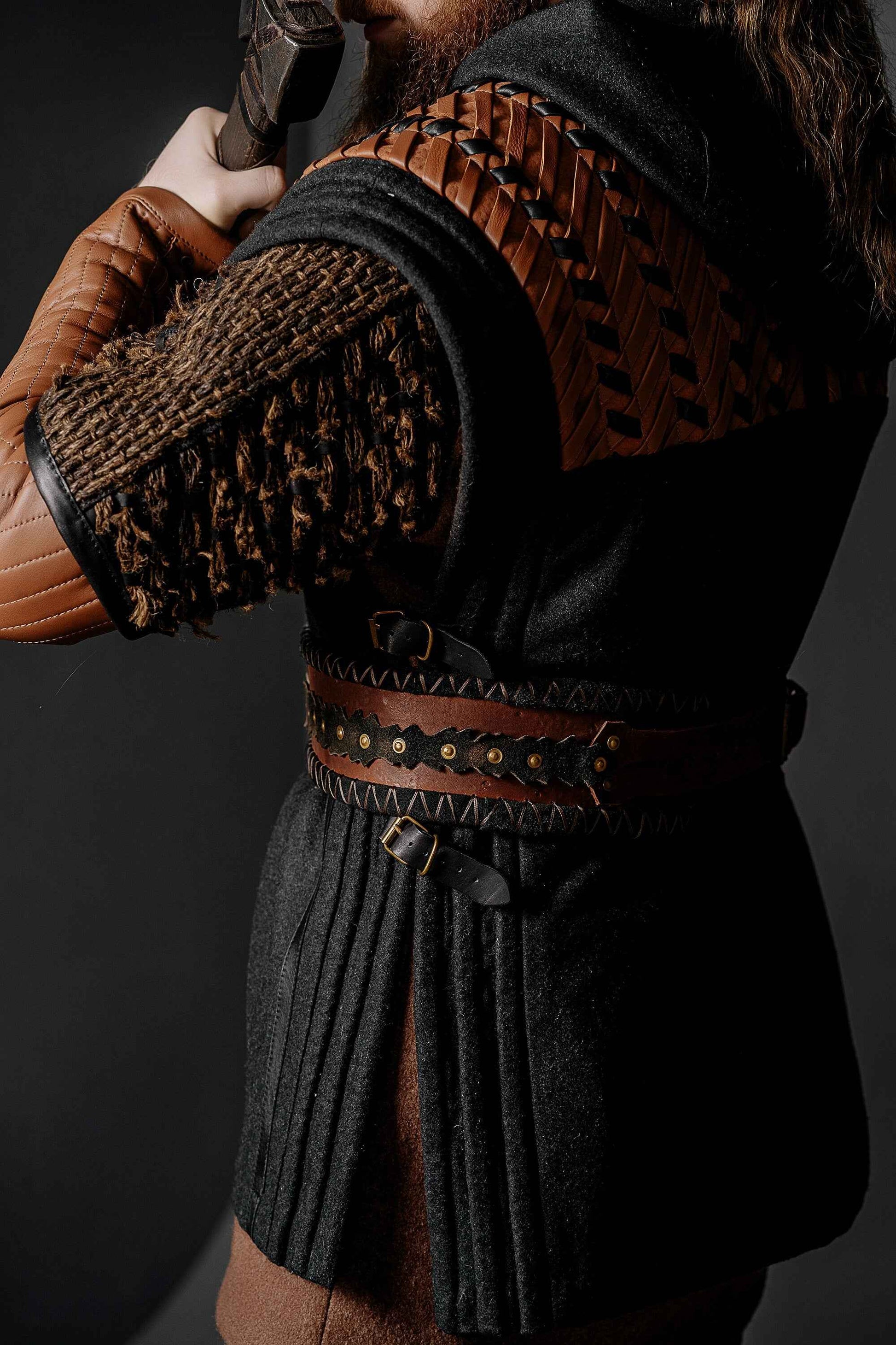 Ubbe leather wide belt - SokolArmory