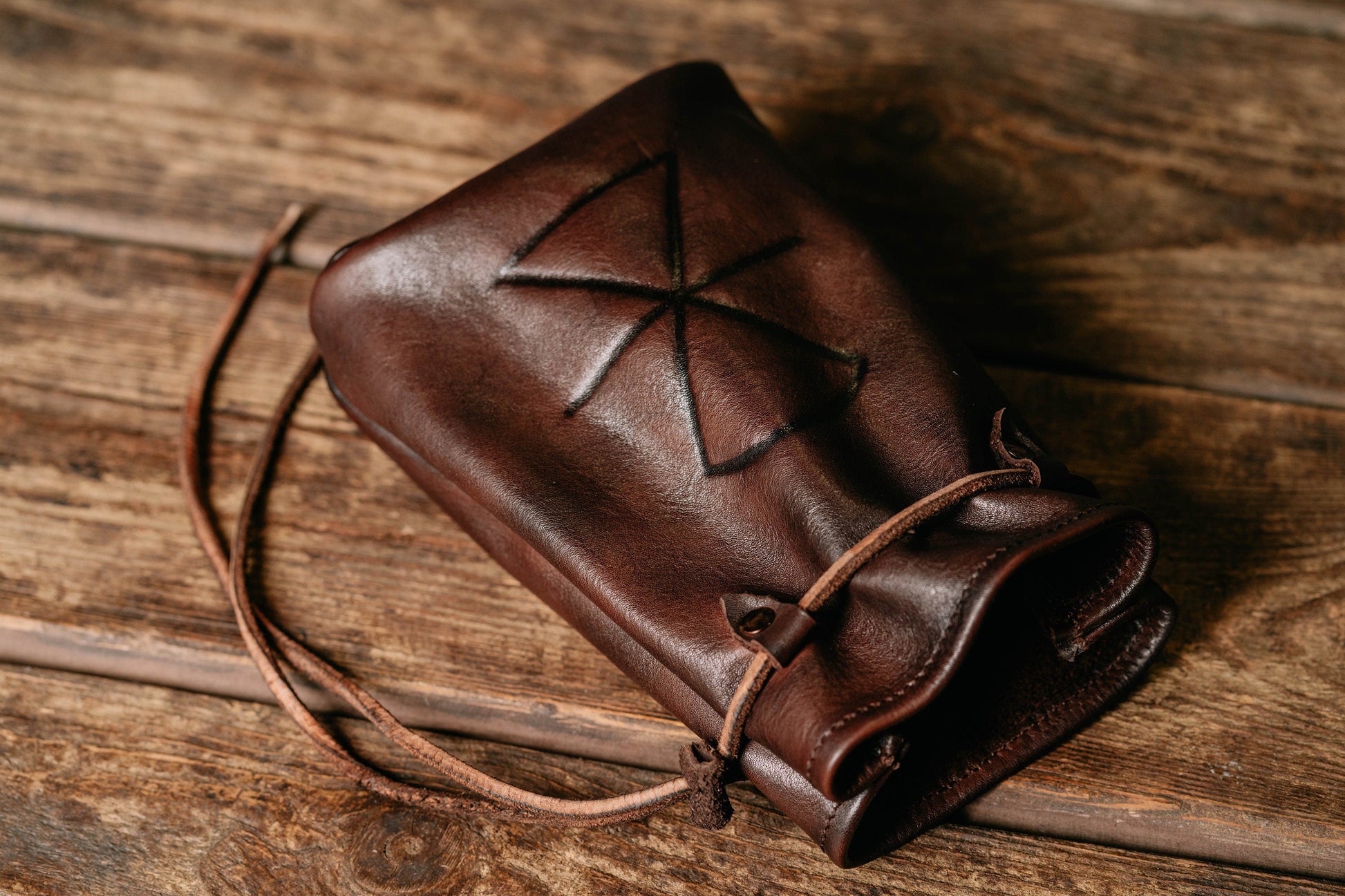 Viking leather belt bag - SokolArmory