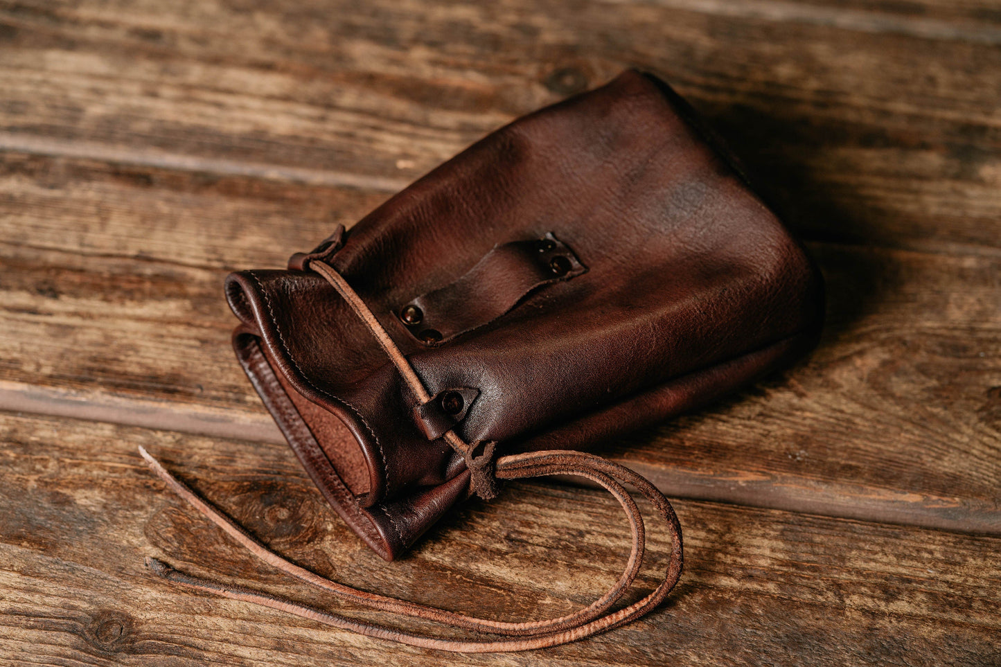 Viking leather belt bag - SokolArmory