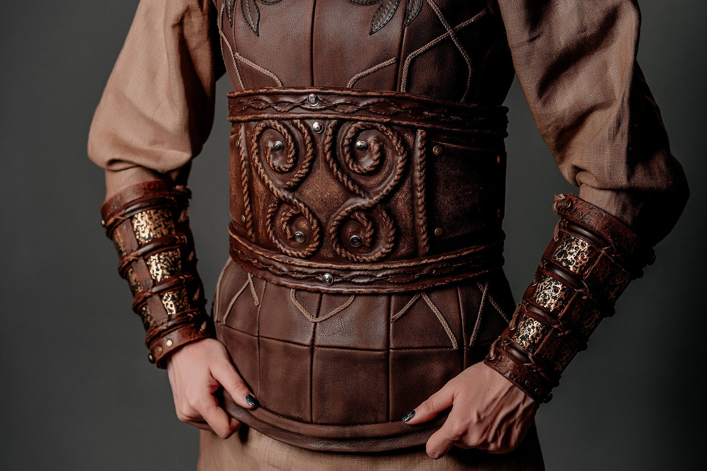 Porunn wide corset belt (Vikings) - SokolArmory