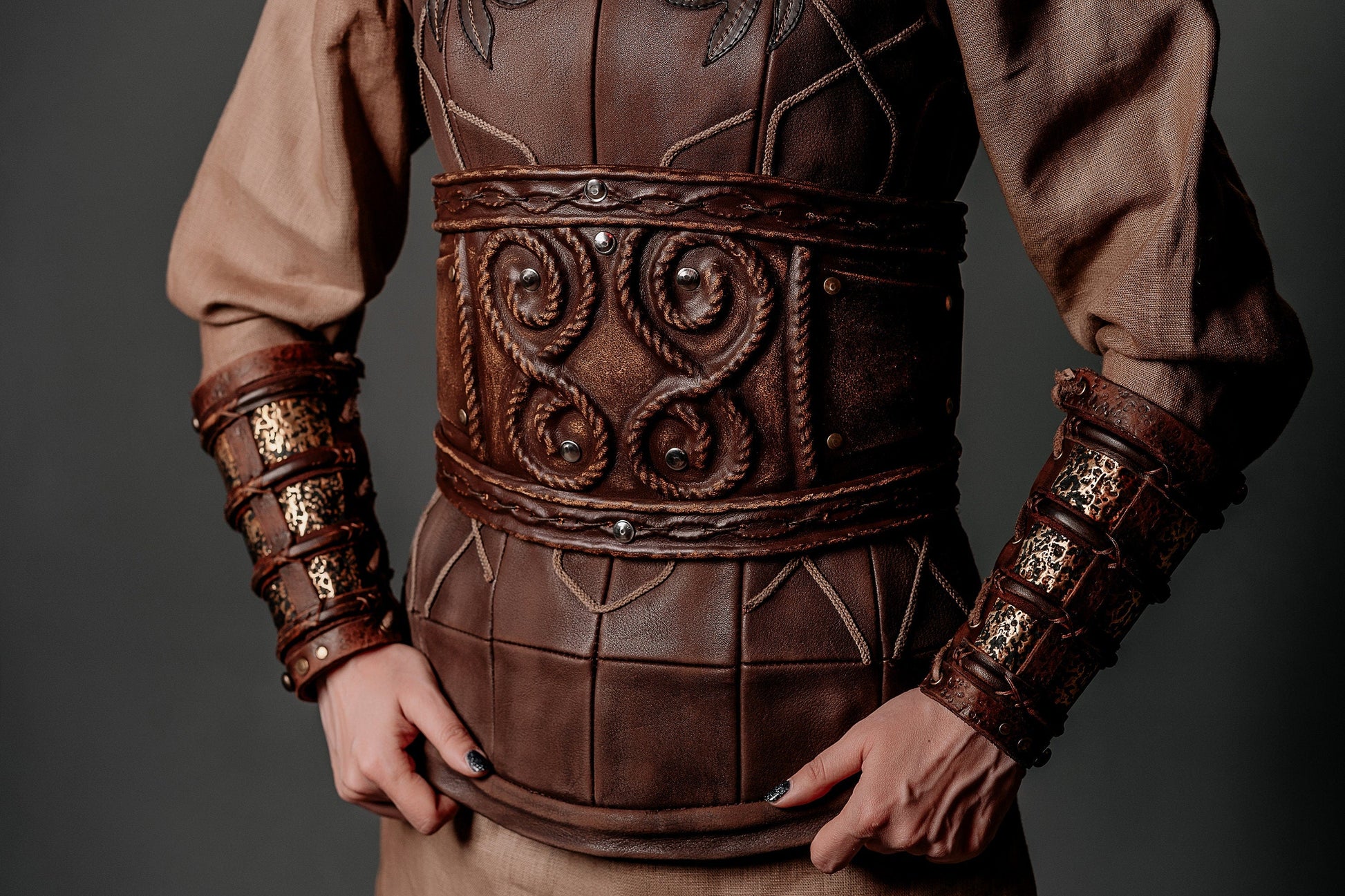 Porunn wide corset belt (Vikings) - SokolArmory