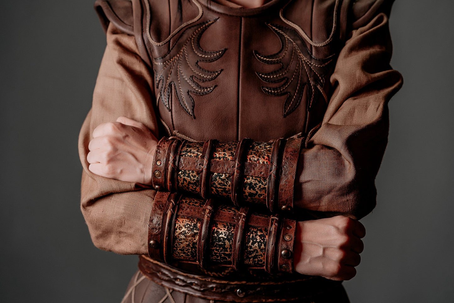 Porunn medieval leather bracers (Vikings) - SokolArmory