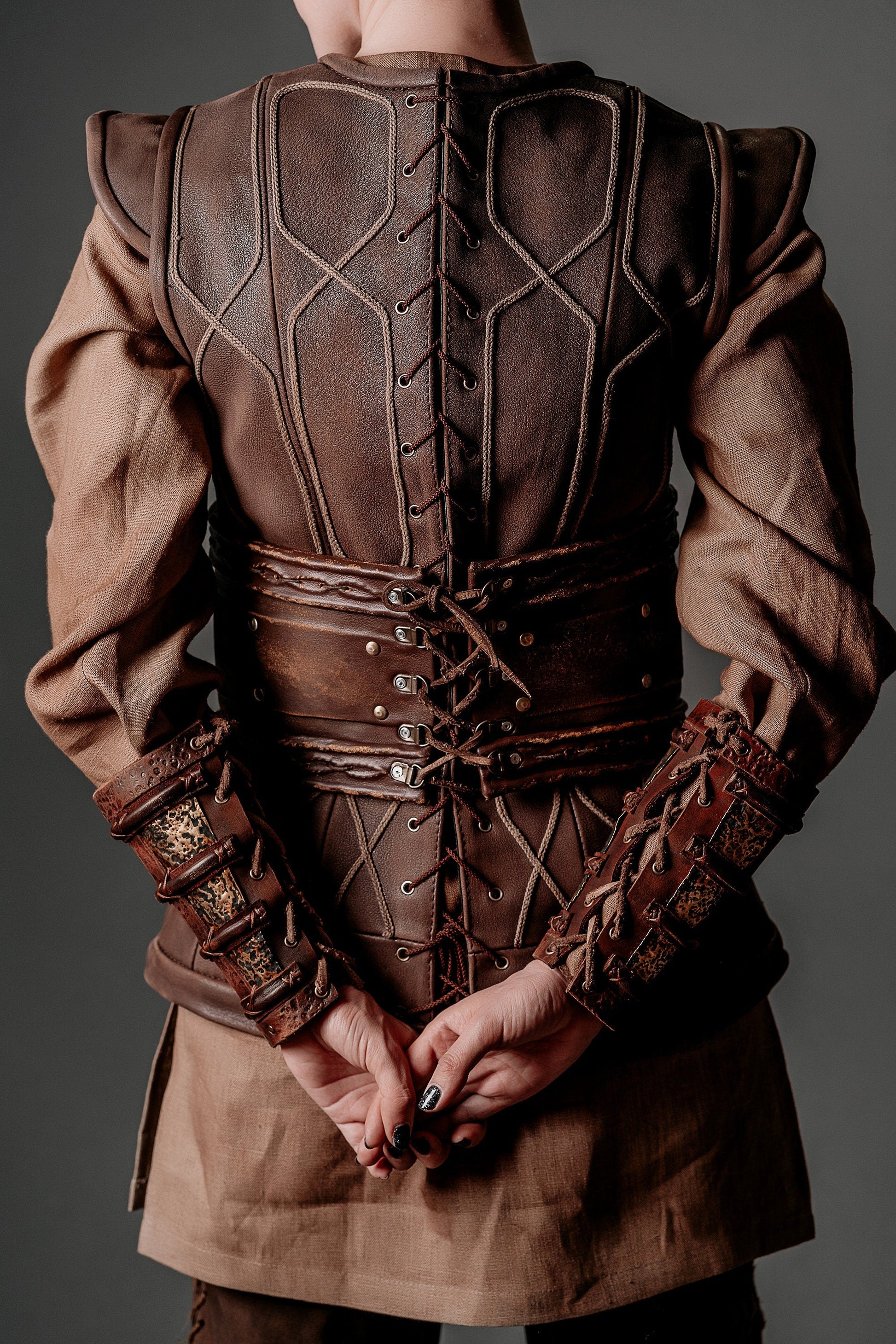 Porunn medieval leather bracers (Vikings) - SokolArmory