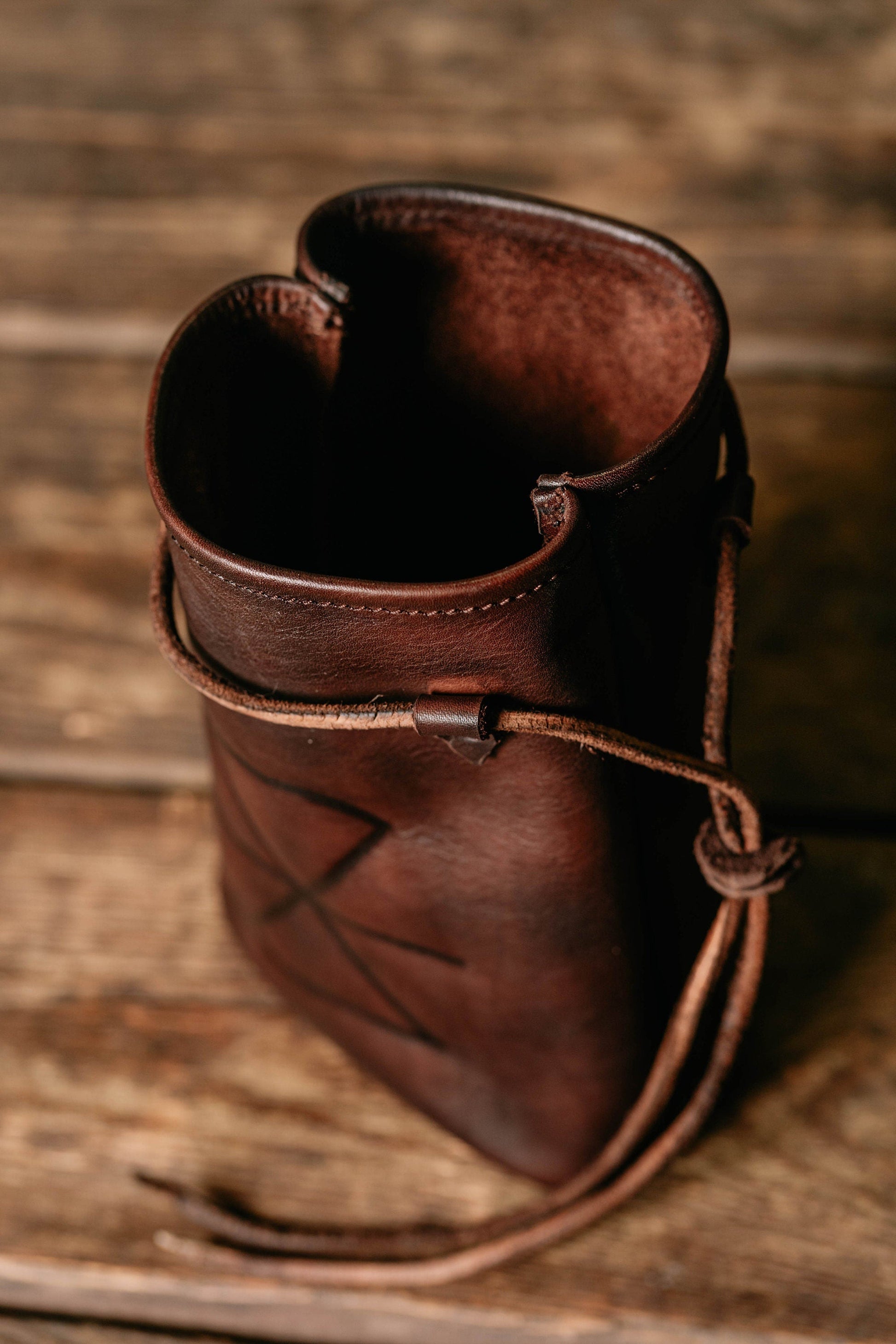 Viking leather belt bag - SokolArmory
