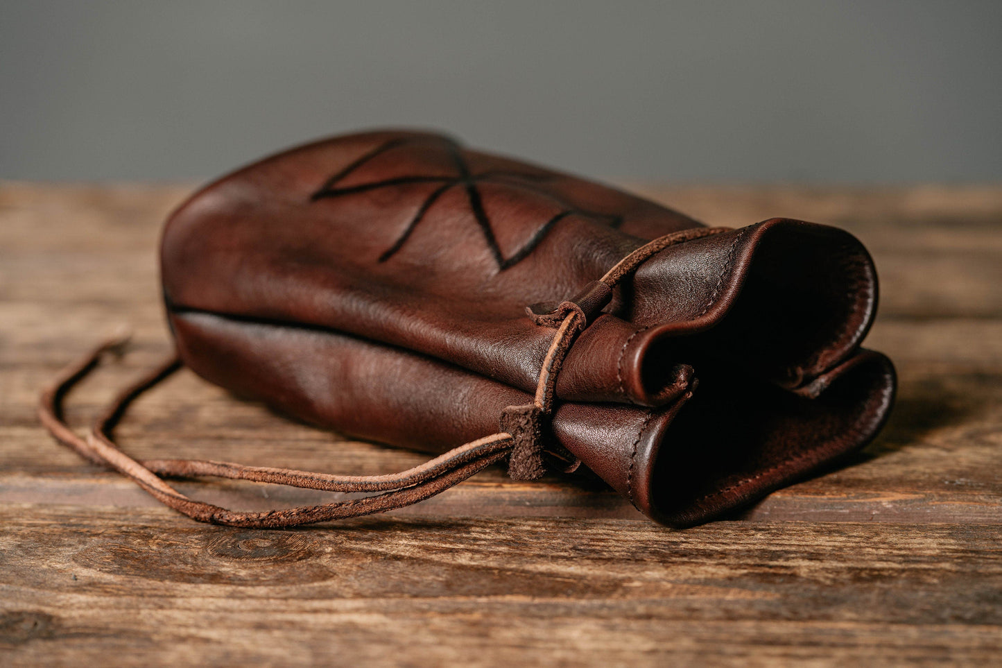 Viking leather belt bag - SokolArmory