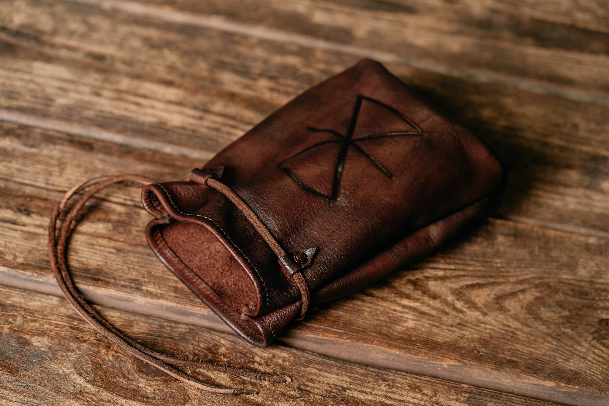 Viking leather belt bag - SokolArmory