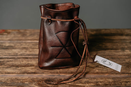 Viking leather belt bag - SokolArmory
