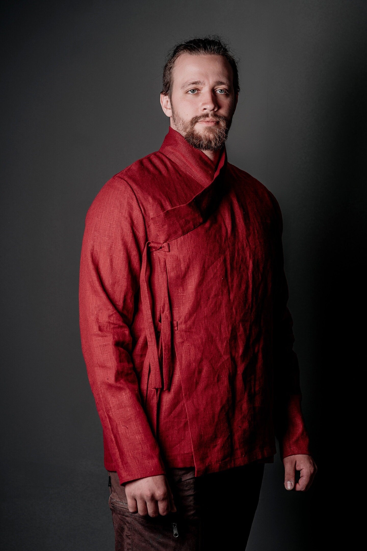 Red linen tunic - SokolArmory