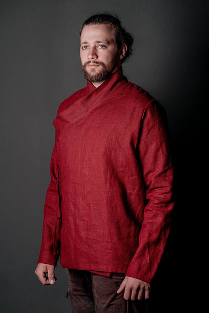 Red linen tunic - SokolArmory