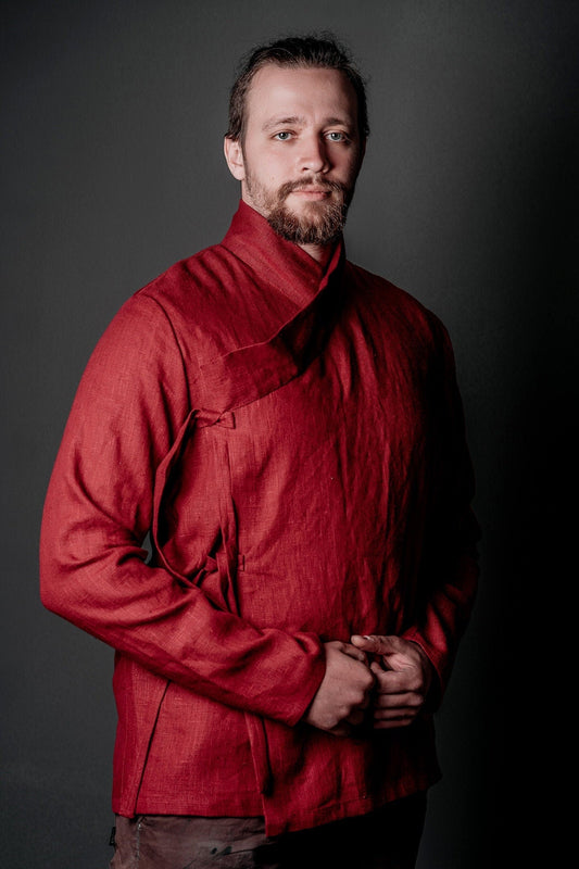 Red linen tunic - SokolArmory