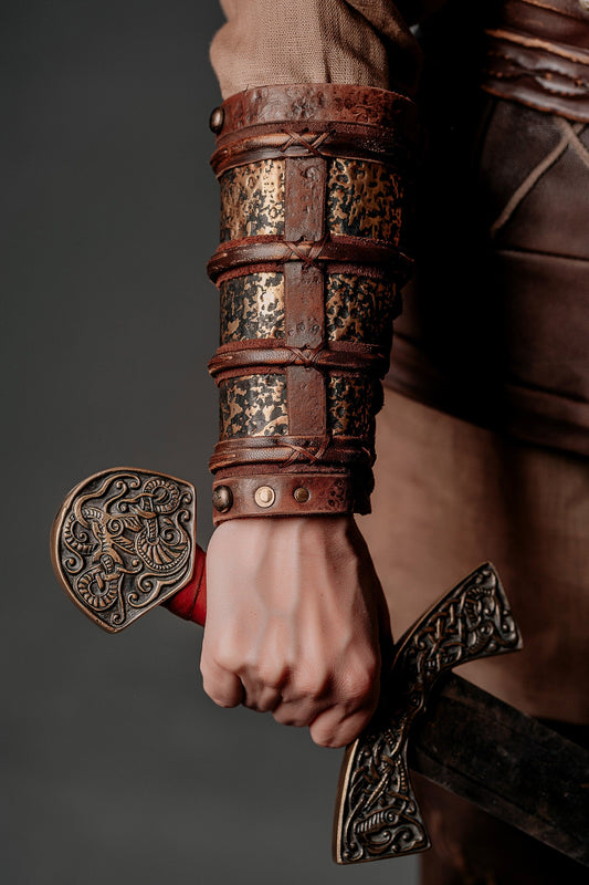 Porunn medieval leather bracers (Vikings) - SokolArmory