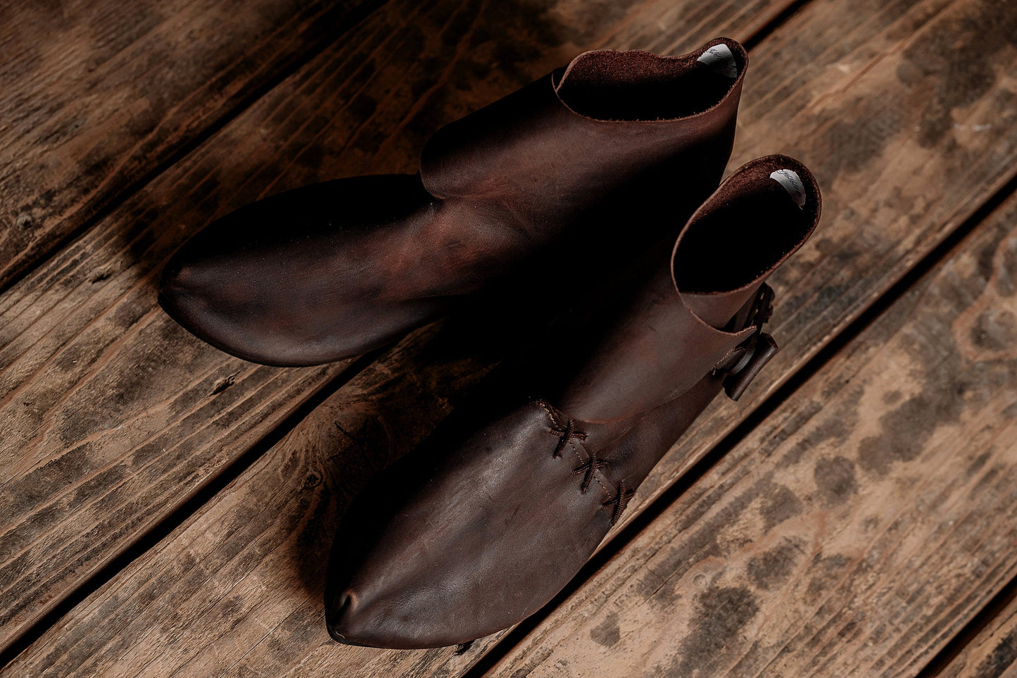 Medieval leather boots with soft sole - SokolArmory
