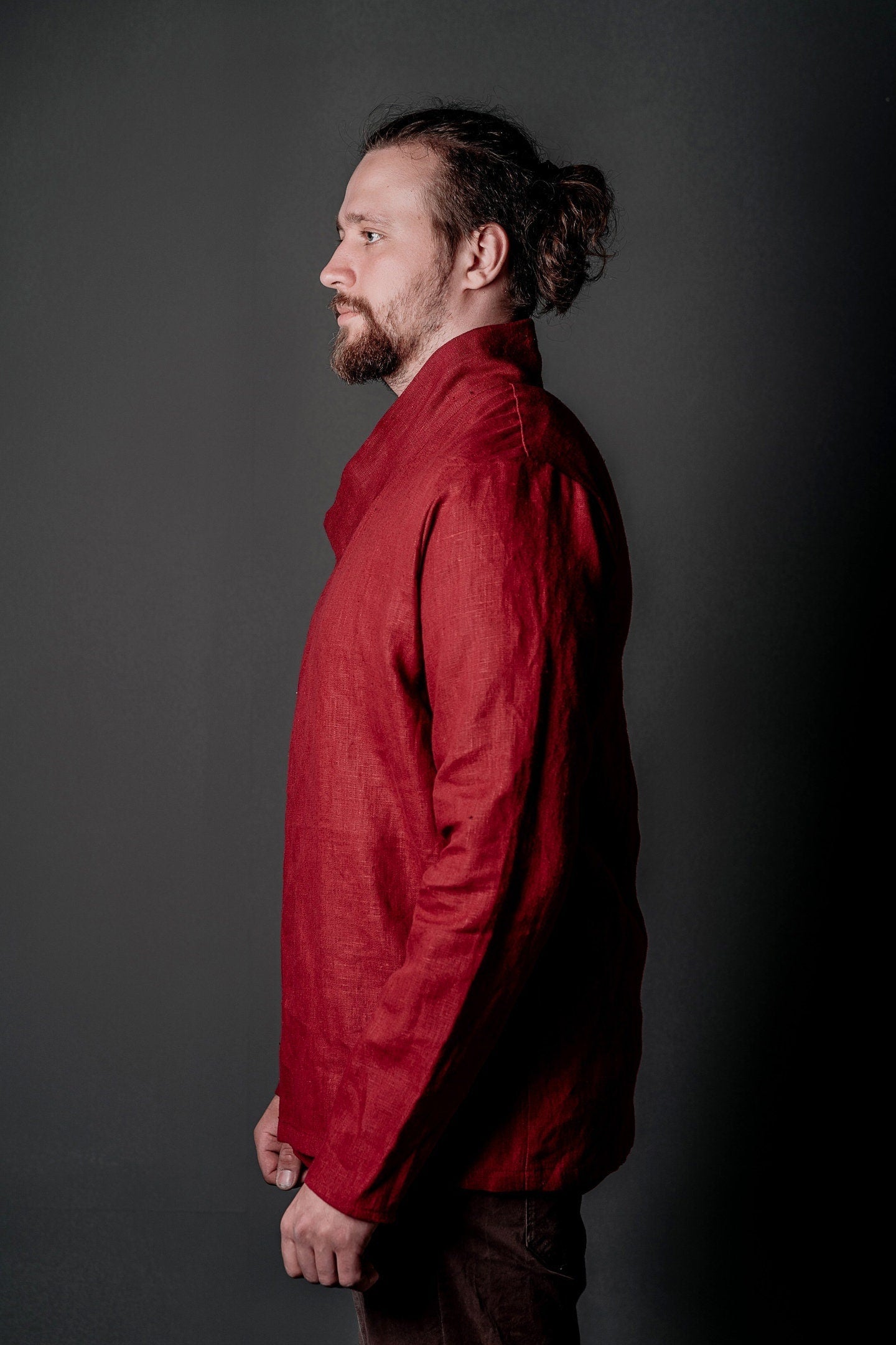 Red linen tunic - SokolArmory