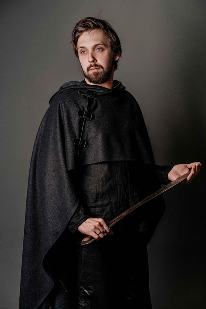Wool cloak with hood - SokolArmory