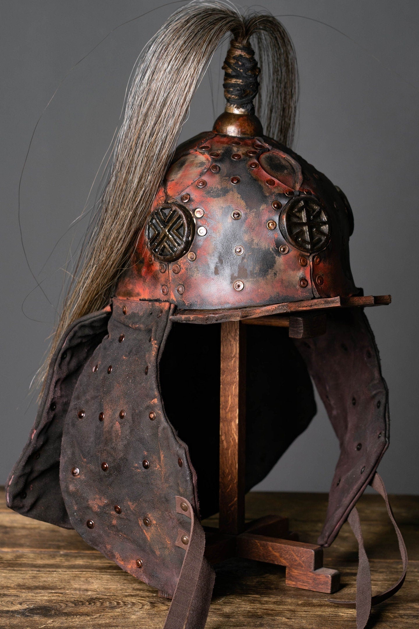 Larp leather helmet - SokolArmory
