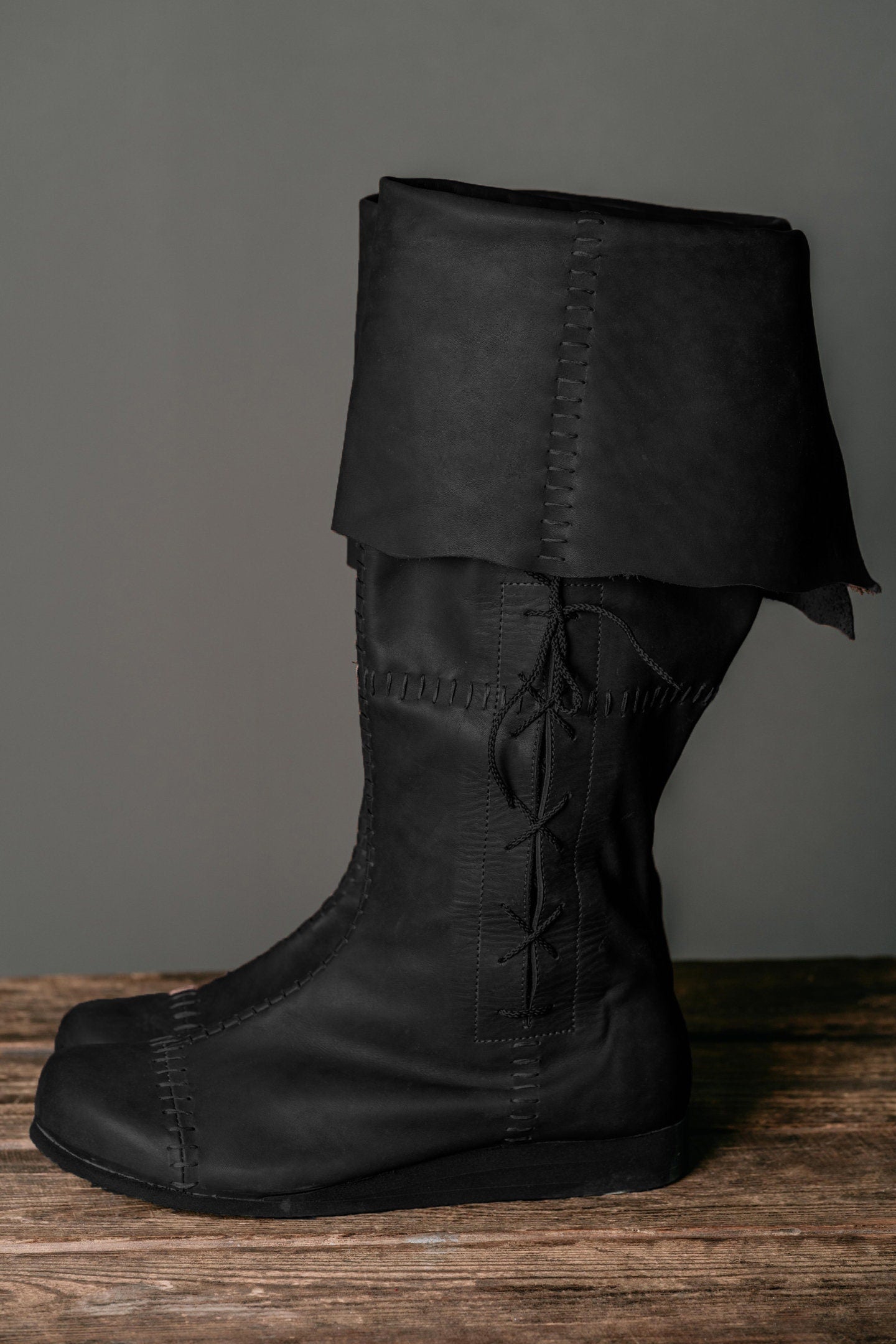 Medieval high boots with ties - SokolArmory