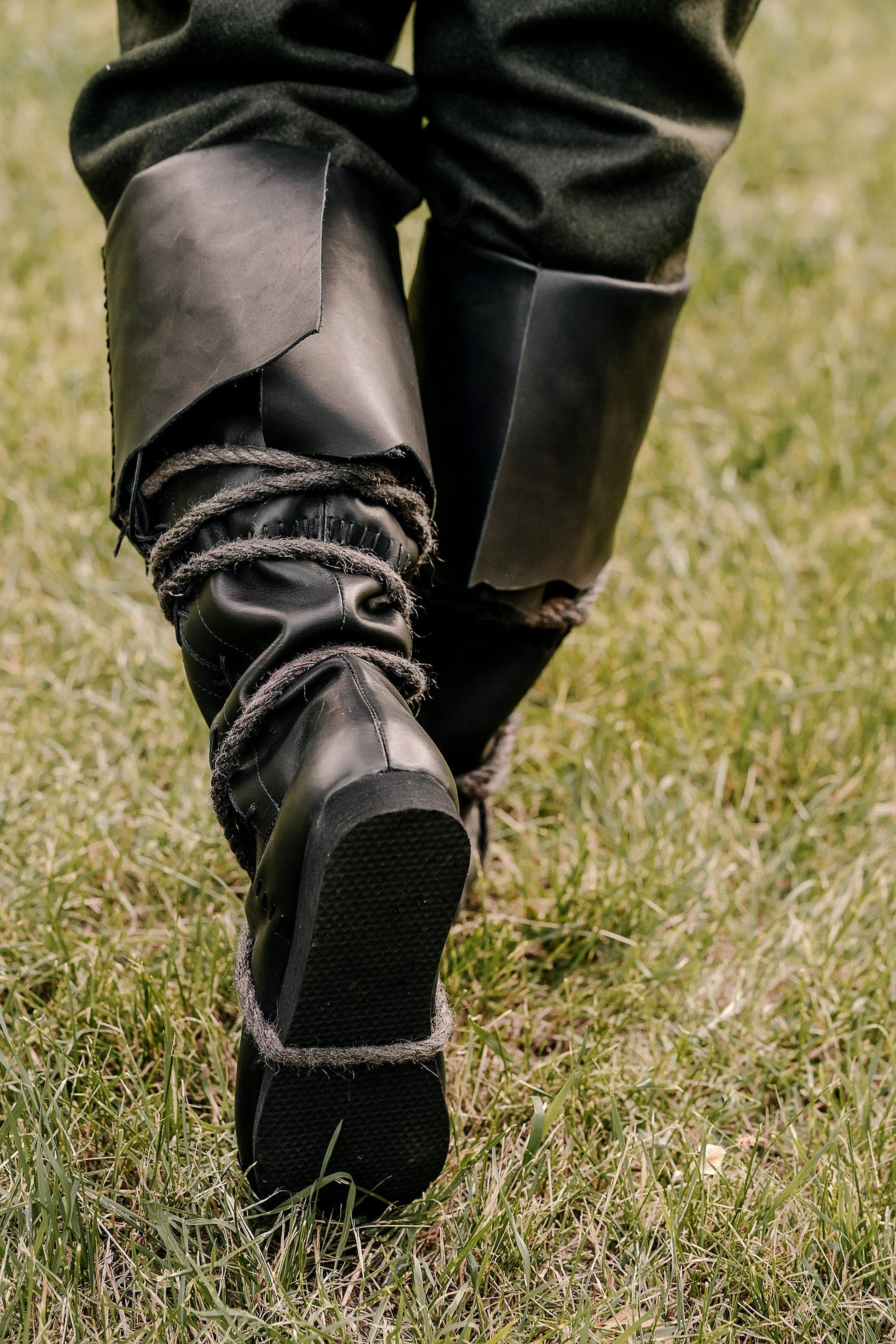 Medieval high boots with ties - SokolArmory