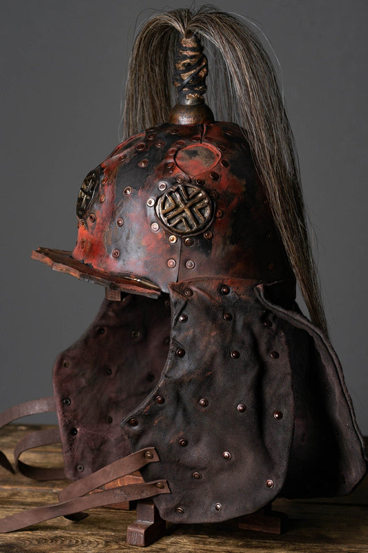 Larp leather helmet - SokolArmory