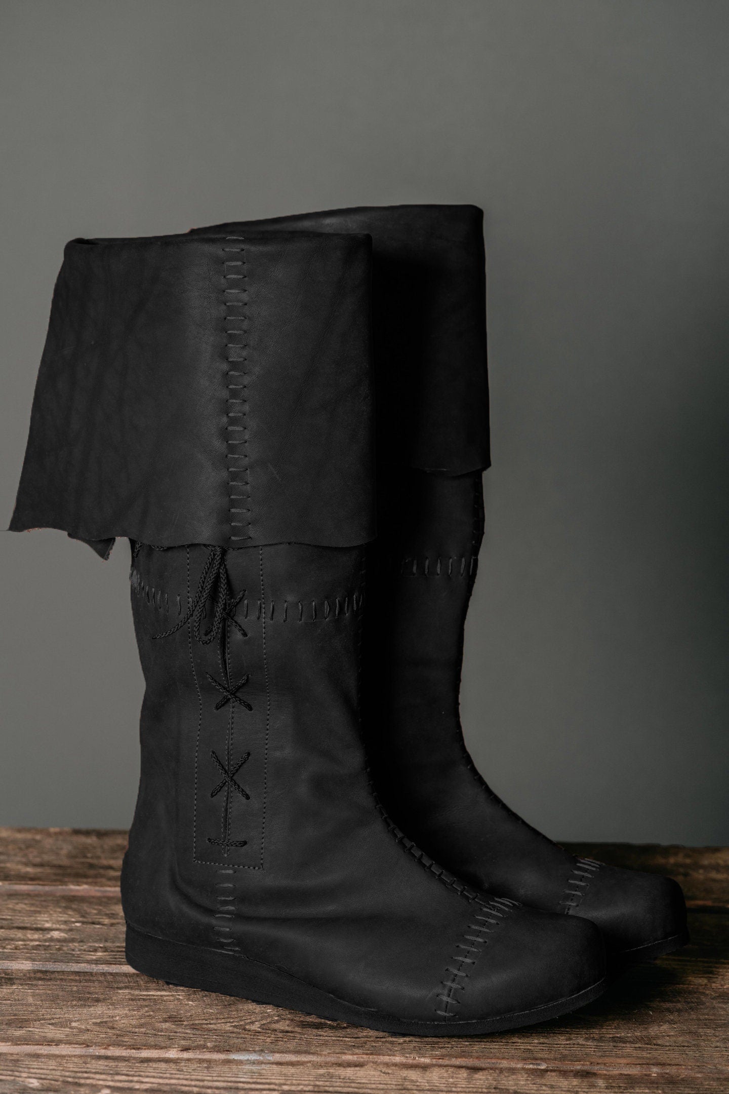 Medieval high boots with ties - SokolArmory