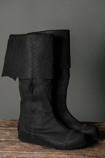 Medieval high boots with ties - SokolArmory