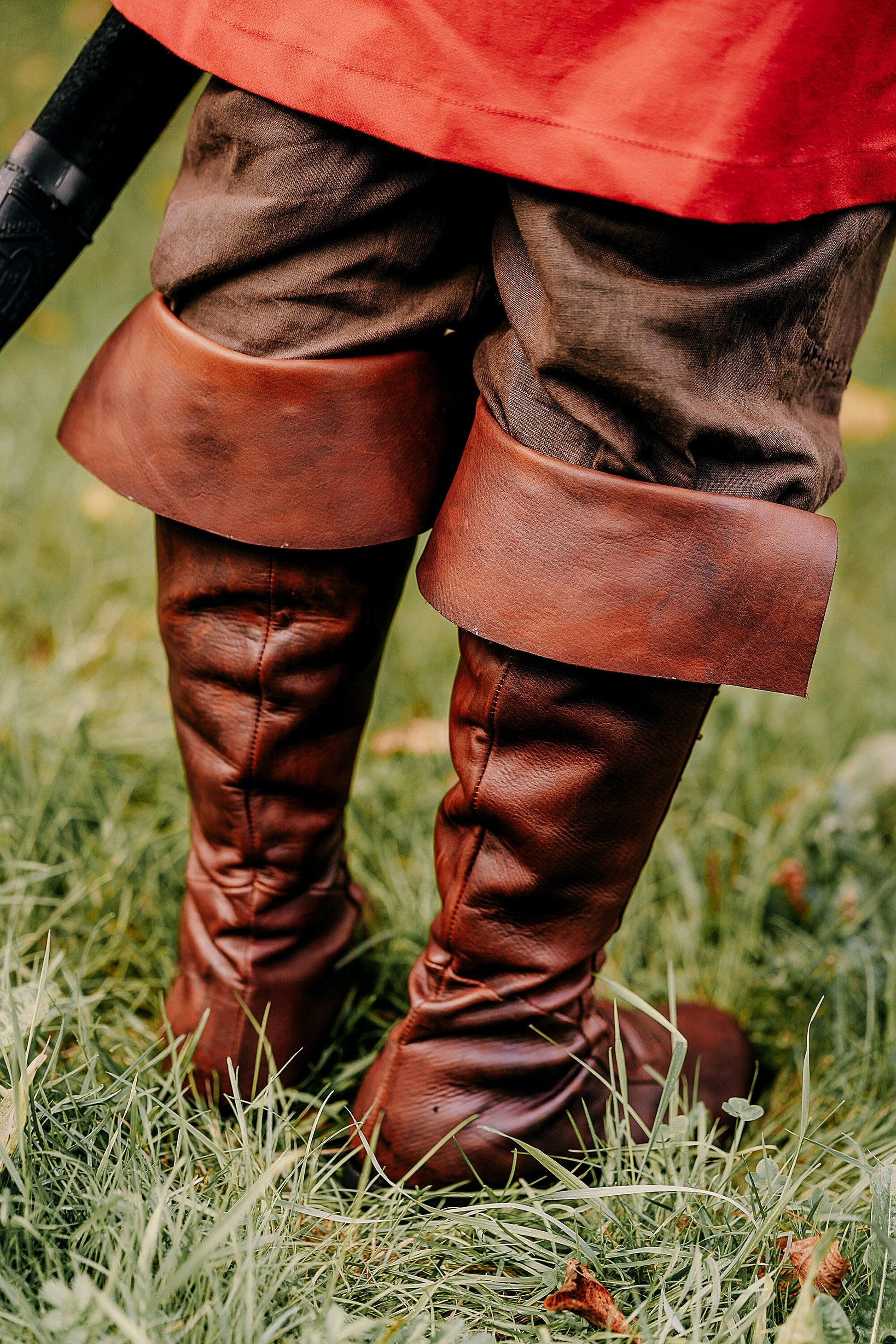 Medieval leather high boots - SokolArmory