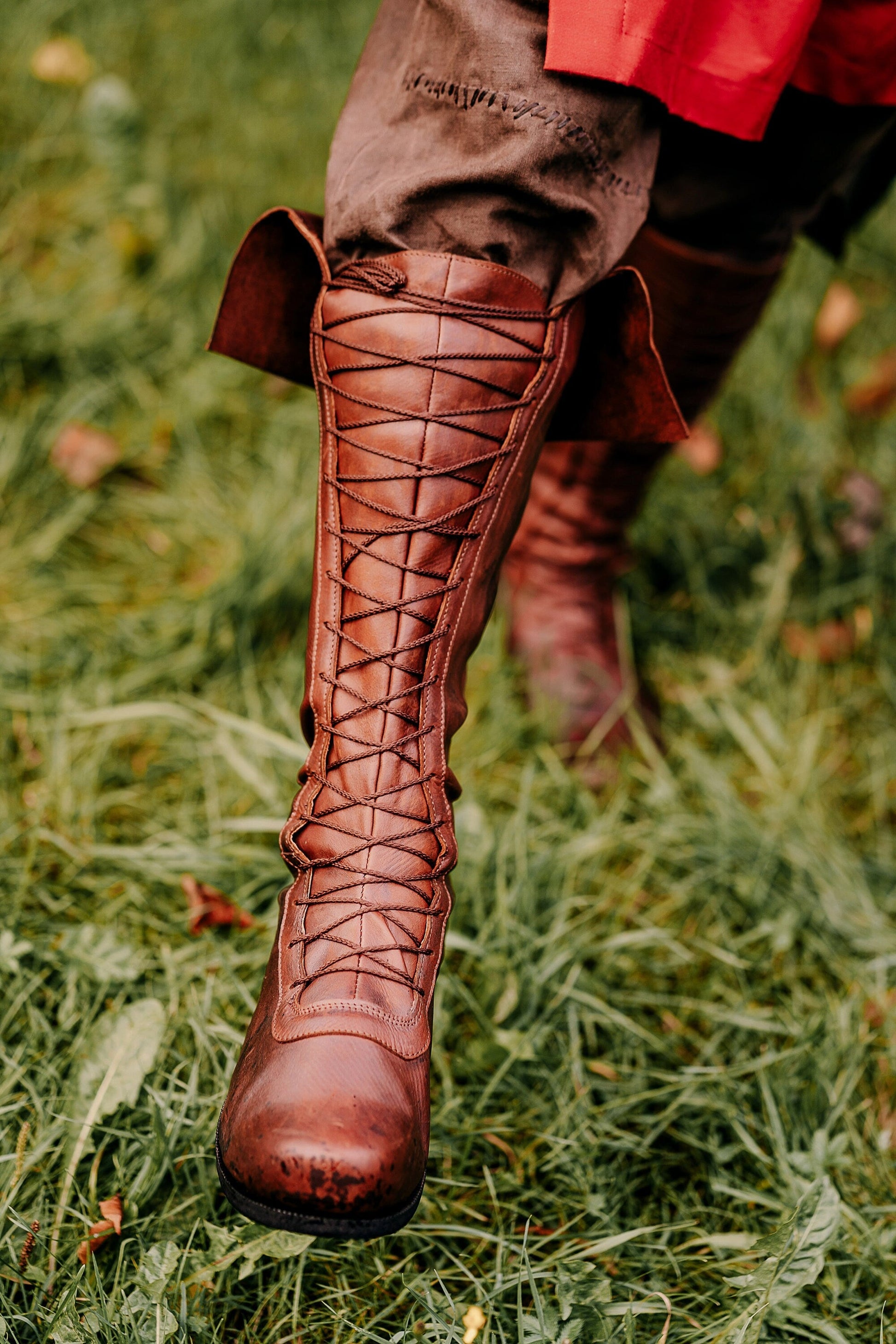 Medieval leather high boots - SokolArmory