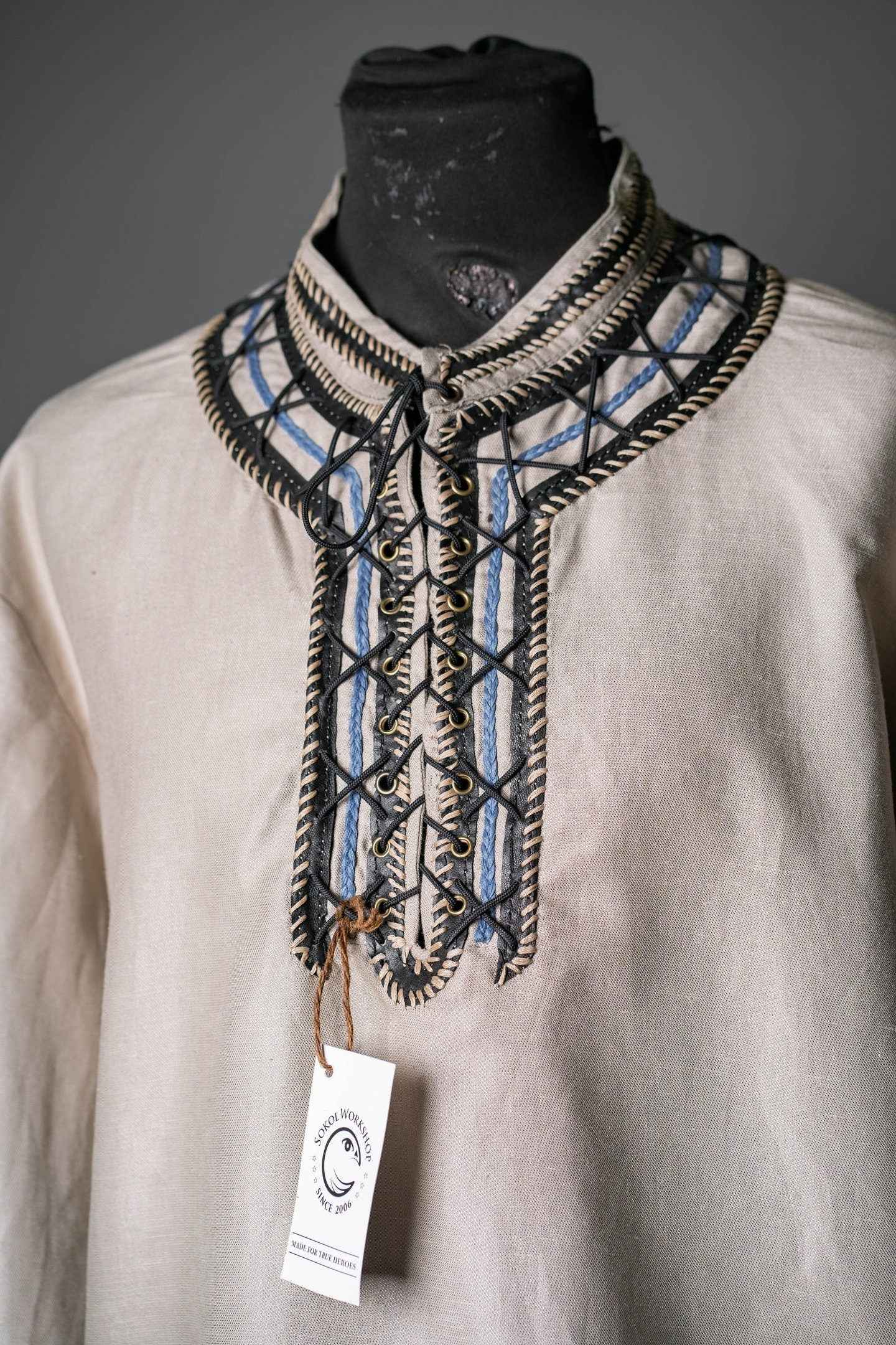 Haraldr white wool tunic (Vikings) - SokolArmory