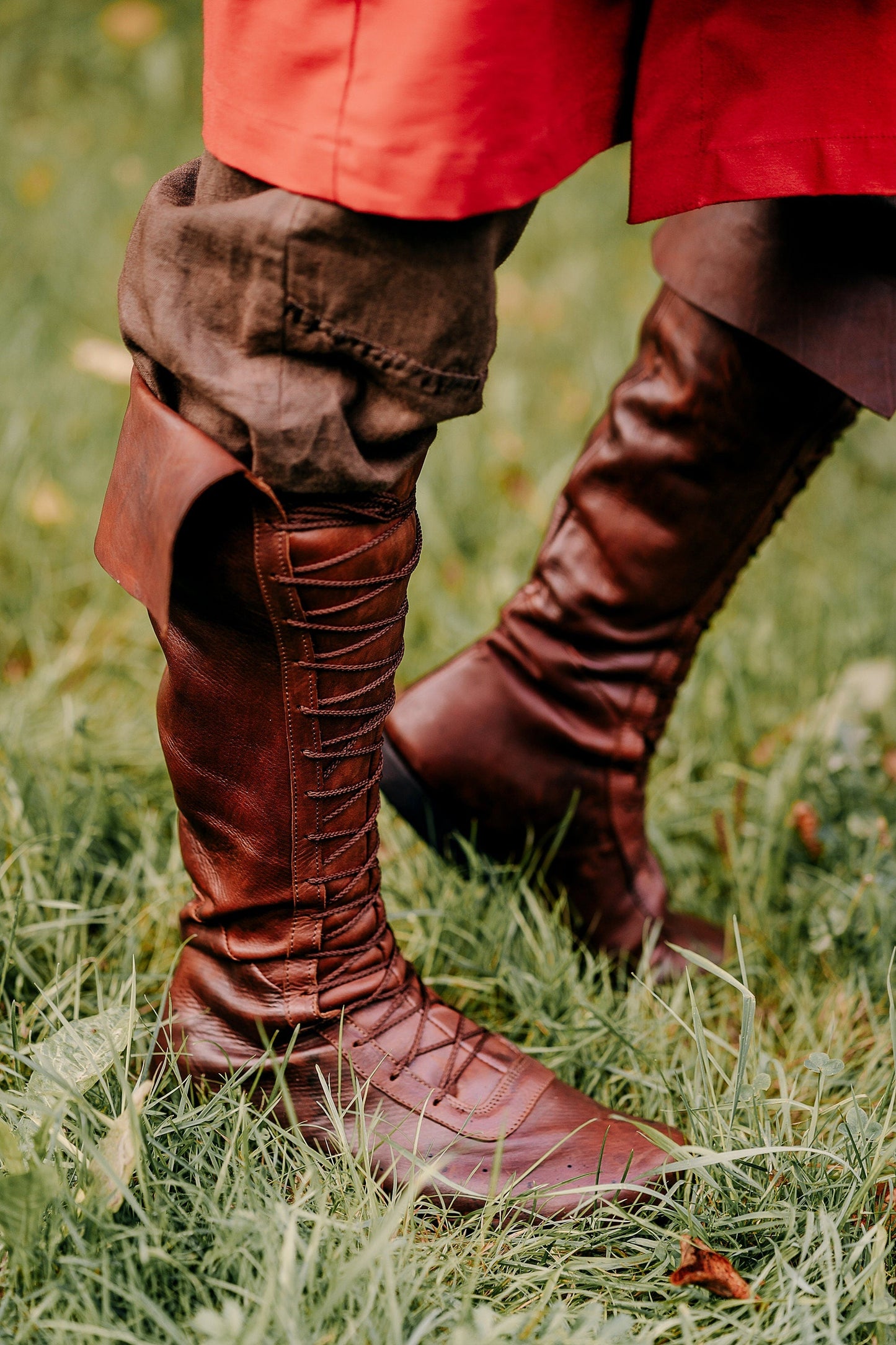 Medieval leather high boots - SokolArmory
