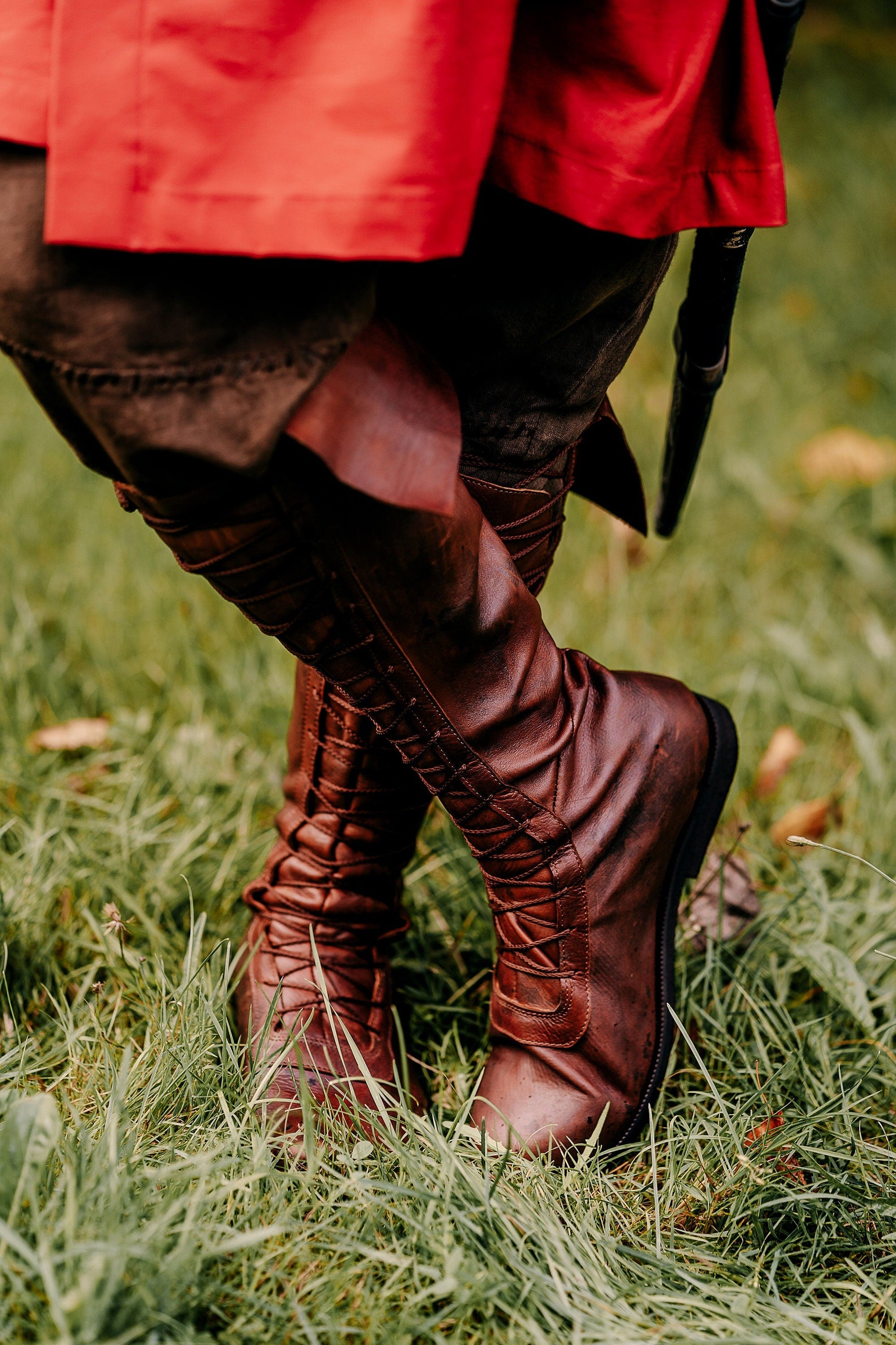 Medieval leather high boots - SokolArmory