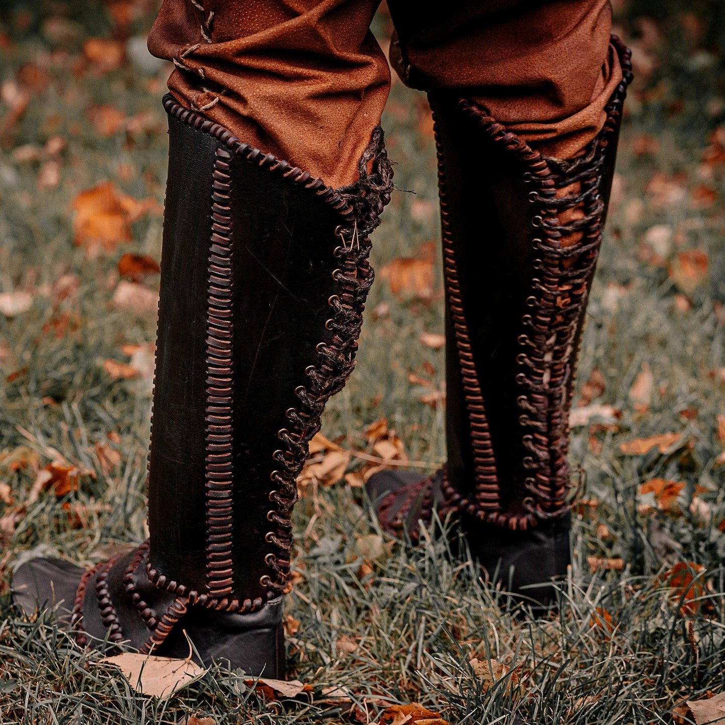 Viking leather shin guards - SokolArmory