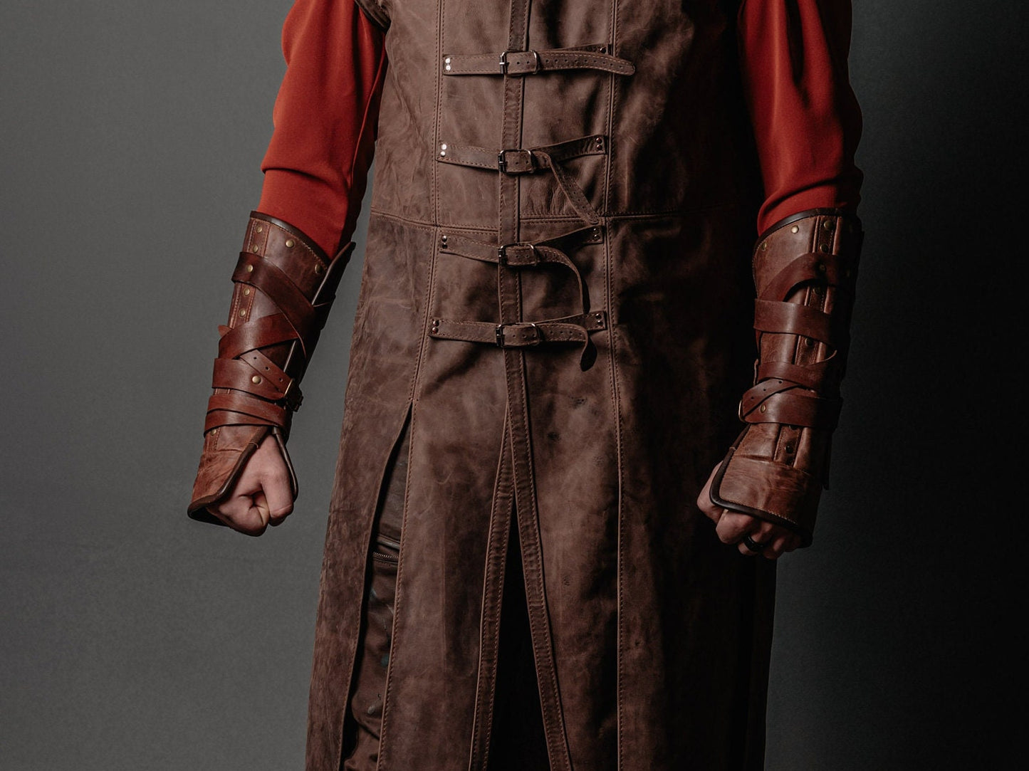 Medieval leather bracers for Larp - SokolArmory