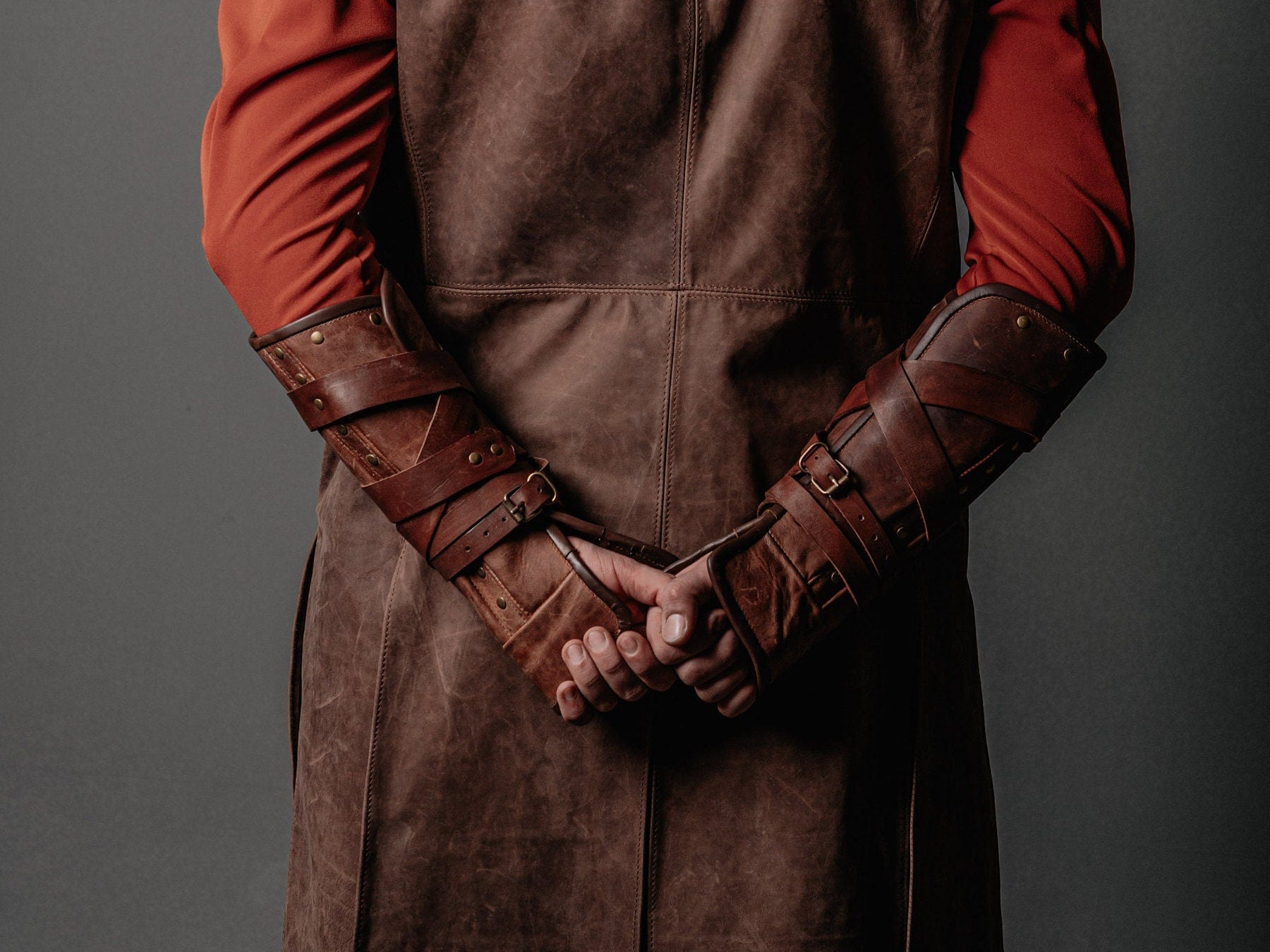Medieval leather bracers for Larp - SokolArmory