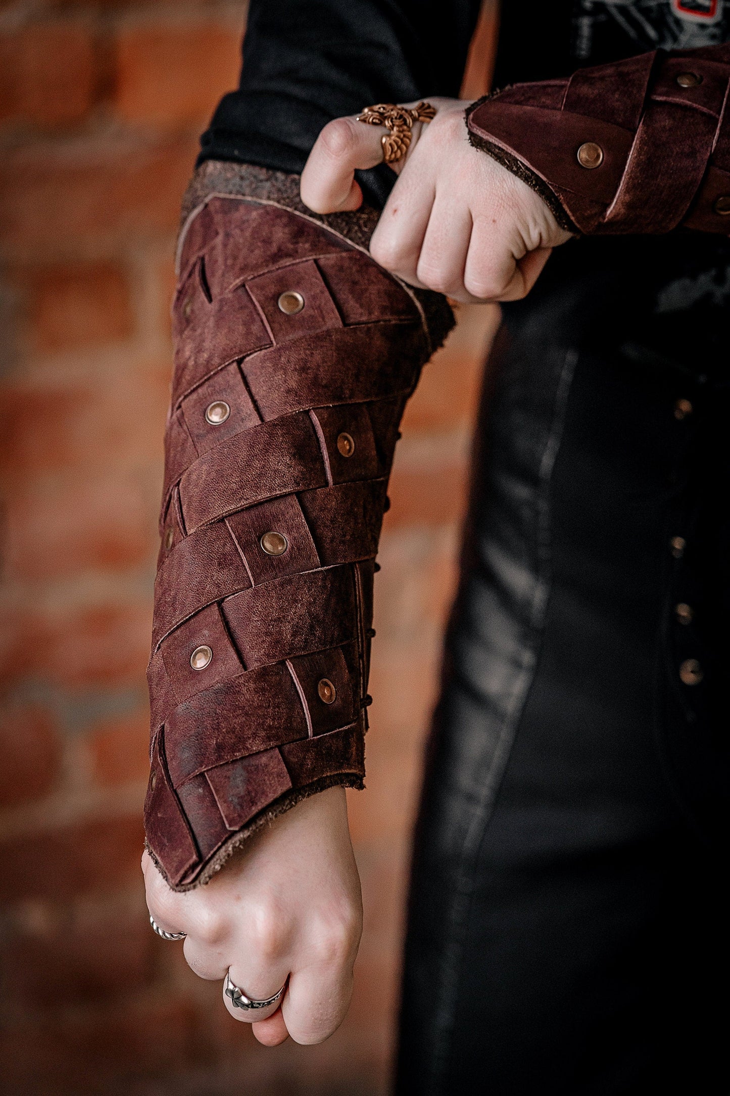Medieval leather bracers for Larp - SokolArmory