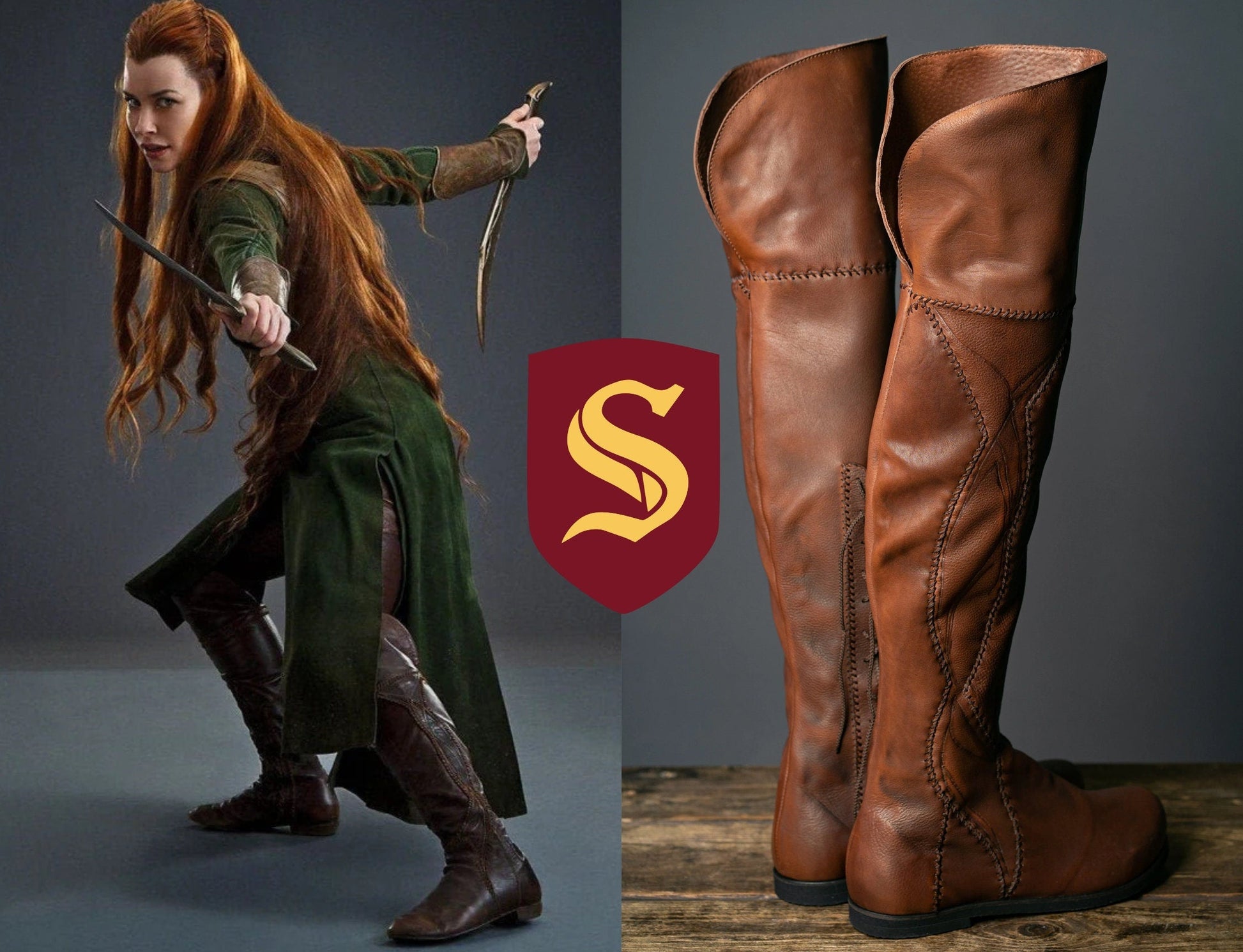 Tauriel leather high boots (The Hobbit) - SokolArmory