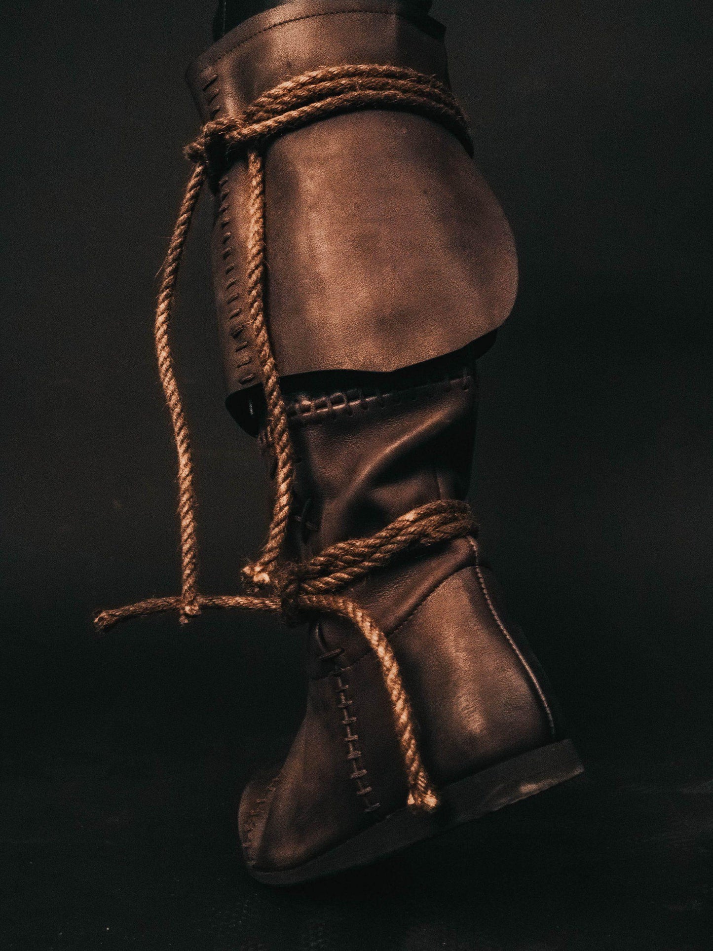 Brown High Leather Boots "Aragorn" - SokolArmory