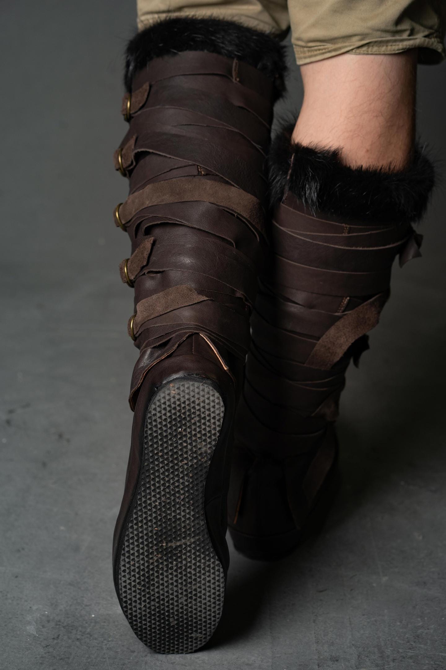 Brown Leather Boots "Assassin" - SokolArmory