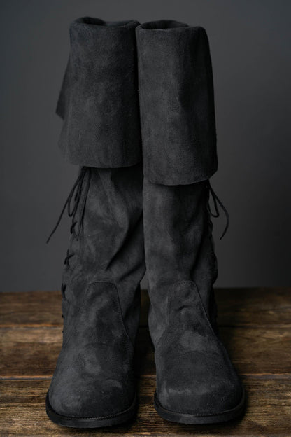 Medieval Black Suede Boots "Ranger" - SokolArmory