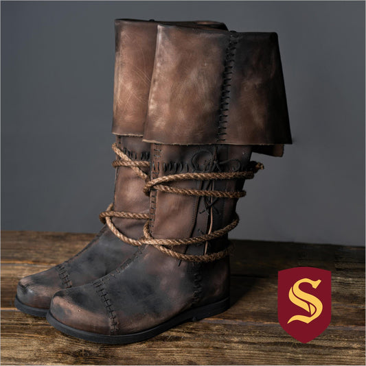 Brown High Leather Boots "Aragorn" - SokolArmory