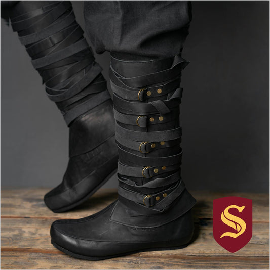 Black High Leather Boots "Assassin" - SokolArmory