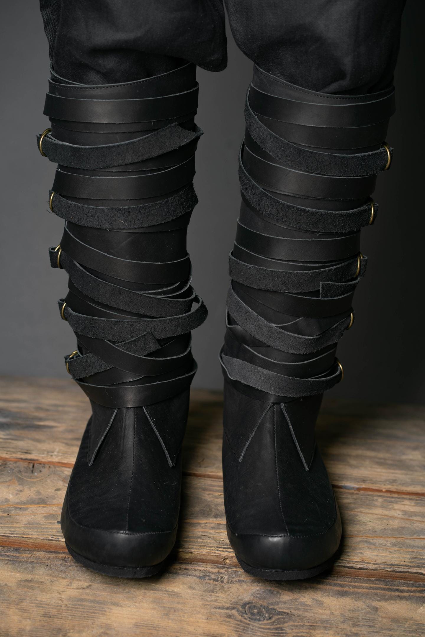 Black High Leather Boots "Assassin" - SokolArmory