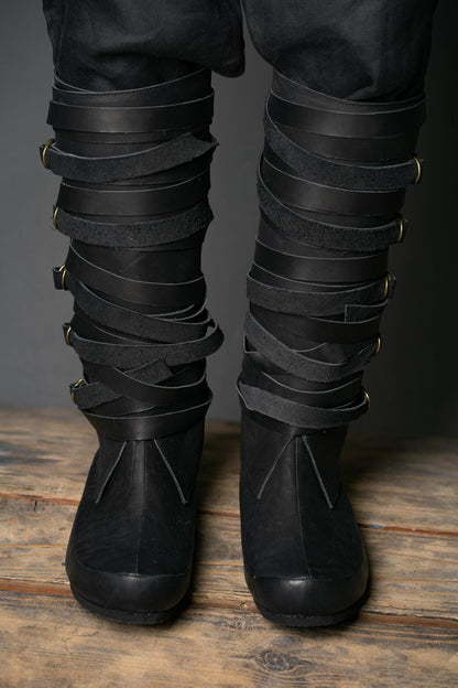 Black High Leather Boots "Assassin" - SokolArmory