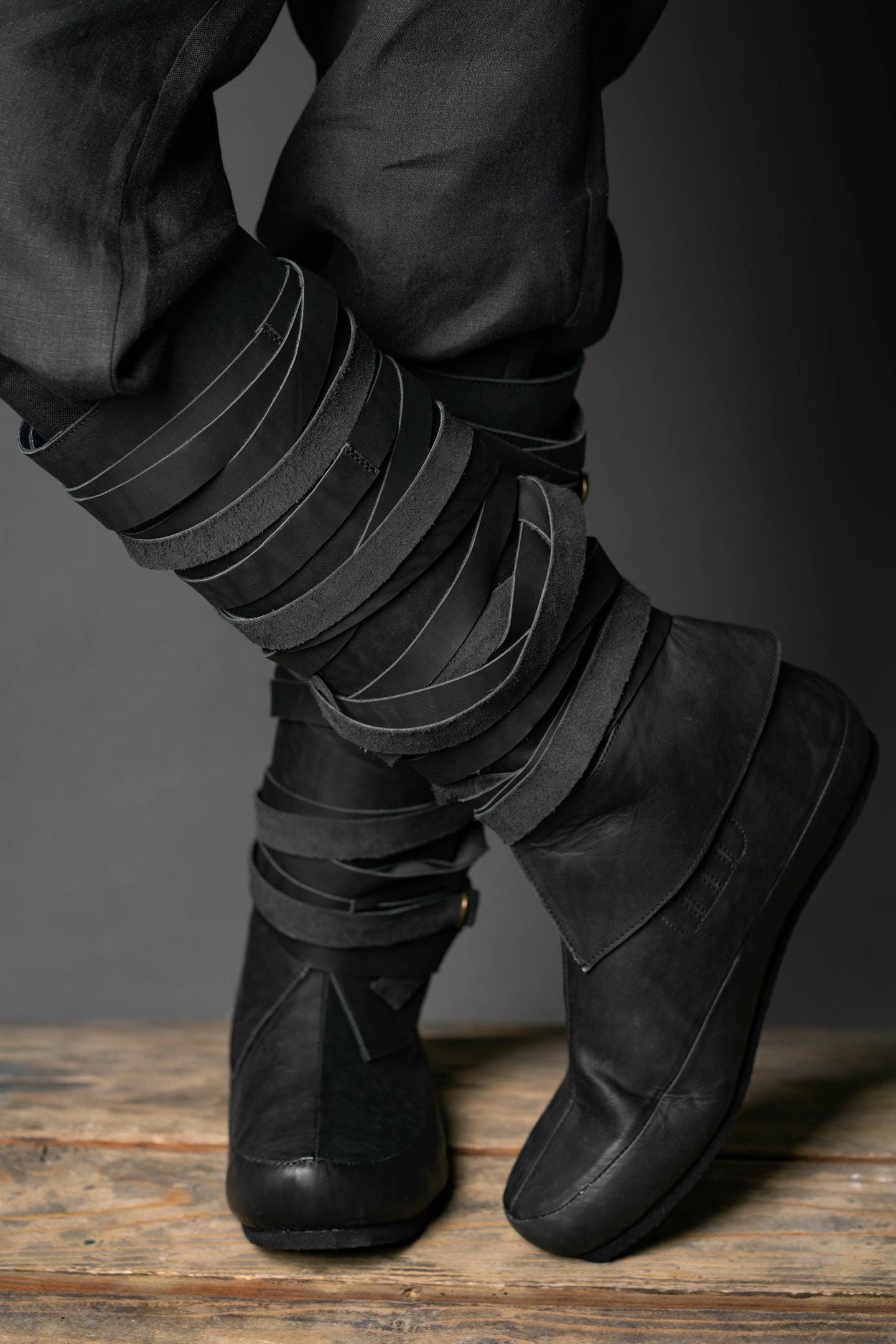 Black High Leather Boots "Assassin" - SokolArmory