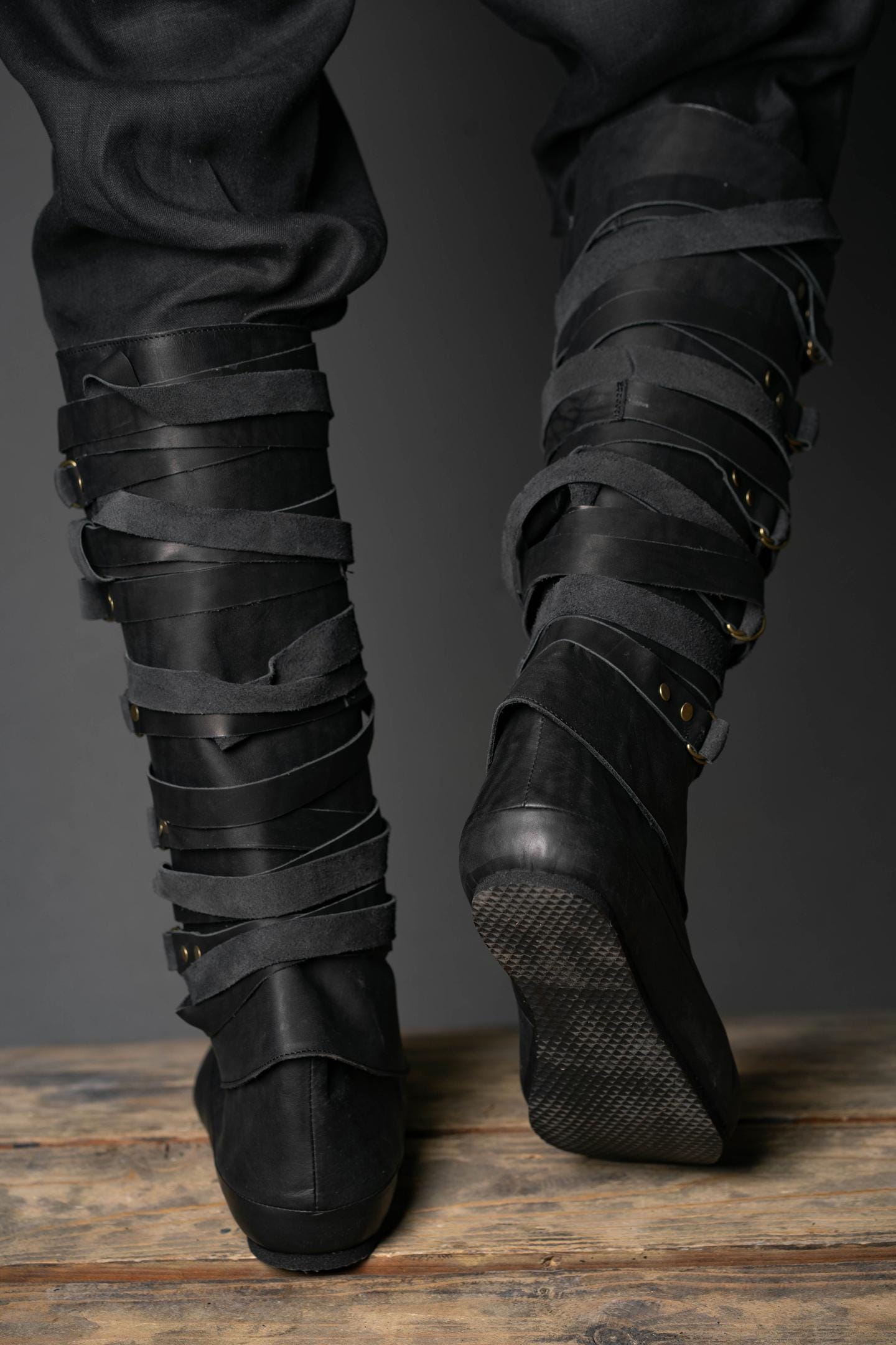 Black High Leather Boots "Assassin" - SokolArmory