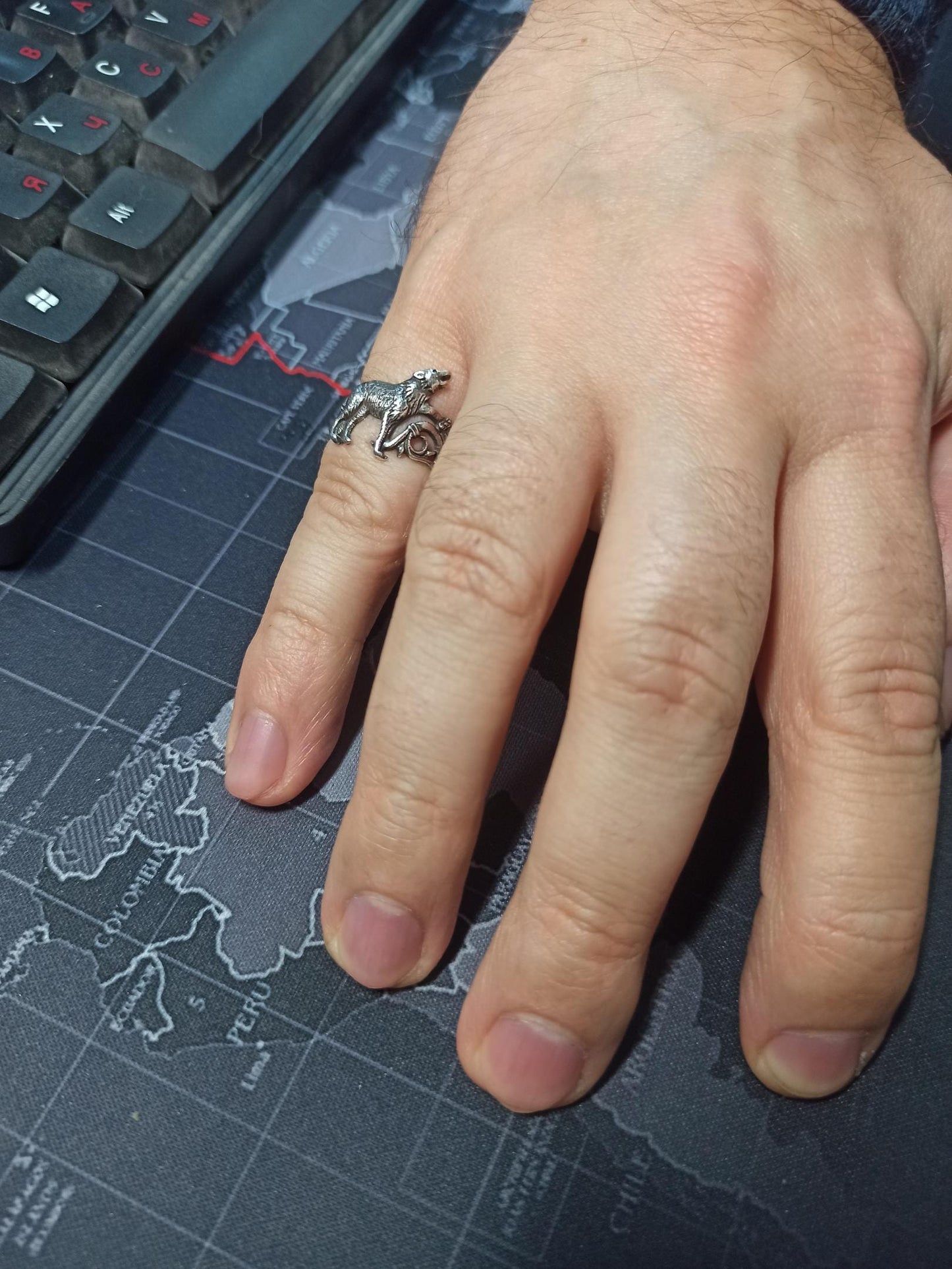 Fenrir Wolf Viking Ring - SokolArmory