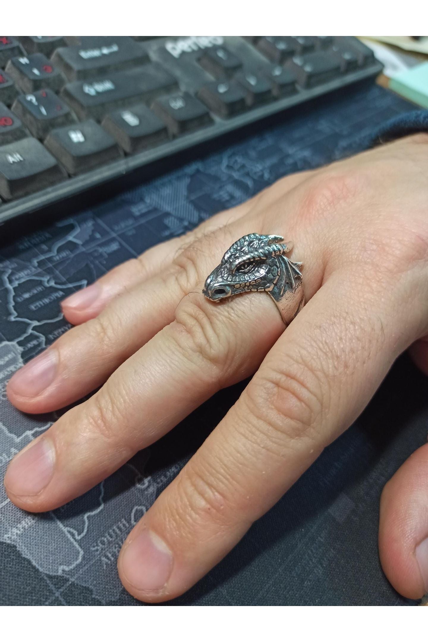 Silver Dragon Ring - SokolArmory