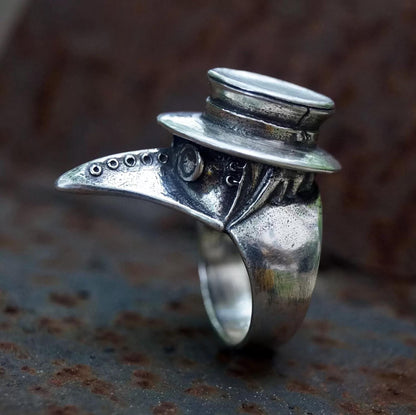Plague doctor ring plague mask jewelry ring - SokolArmory