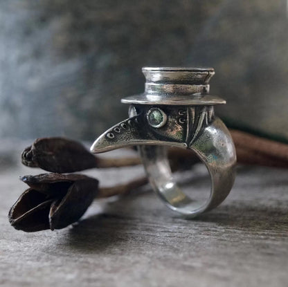 Plague doctor ring plague mask jewelry ring - SokolArmory
